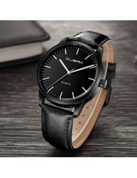 CUENA 6608P Men\'s Fashion Trendy Leather Quartz Wristwatch
