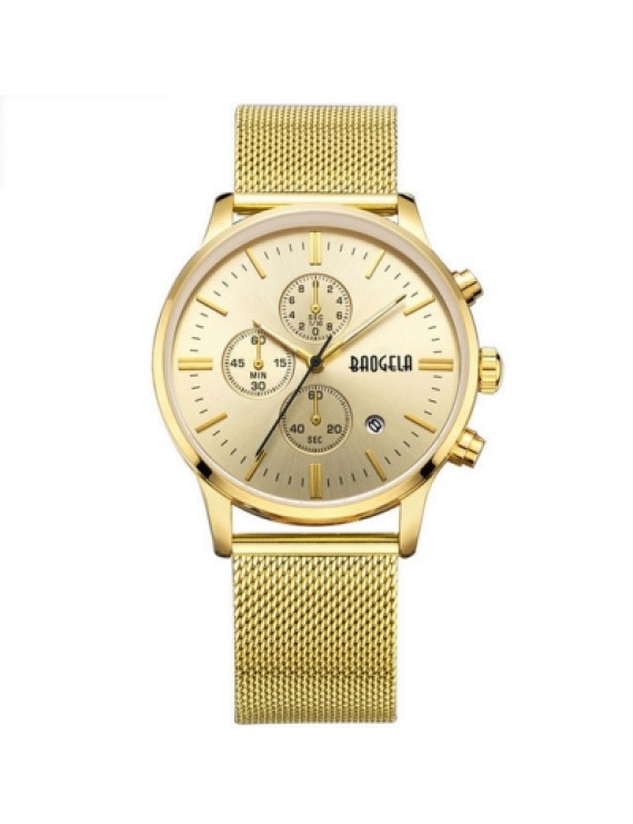 Men\'S Watches Fashion Sports Quartz-Watch Stainless Steel Mesh Brand Men Watches Multi-Function Wris