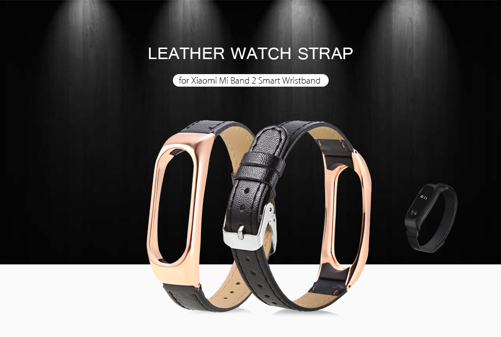 14mm Leather Strap for Xiaomi Mi Band 2 Smart Wristband