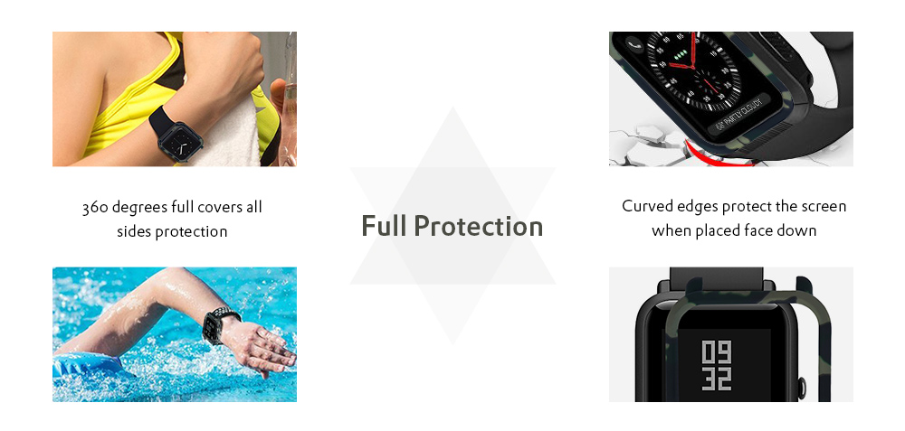 TAMISTER Full Coverage Ultra-thin PC Screen Protector Bumper Case for AMAZFIT Youth Ed.