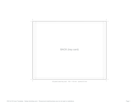Preview of the first page of CD tray card (PDF)